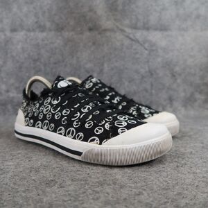 Union Bay Shoes Womens 6.5 Slip On Sneaker Flight Peace Casual Canvas Black Flat